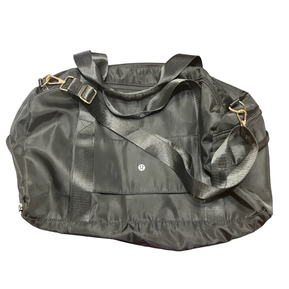 Lululemon Black Canvas Gym Duffel Bag GUC